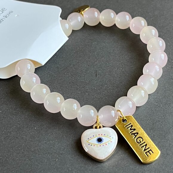 Charmze Stackable Stretch Soft Pink Imagine Beaded Bracelet NEW - Picture 3 of 4